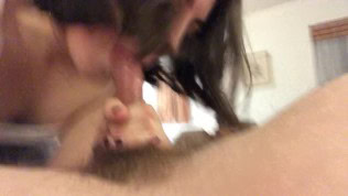 POV Amateur Teen Swallows Sloppy Load