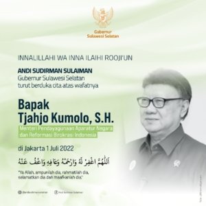 Dukacita Meninggalnya Tjahjo Kumolo