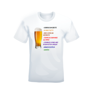 T-shirt Bianca 100% cotone “Birra”