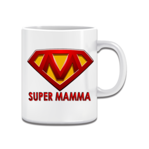 Tazza Bianca Ceramica Super Mamma stampa a Sublimazione