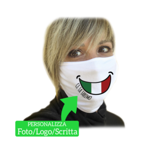 Mascherina protettiva in cotone o poliestere con stampa personalizzabile