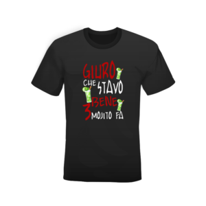 T-shirt nera 100% cotone “Mojito”