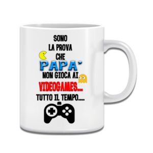 Tazza Bianca Ceramica Papà videogames stampa a Sublimazione