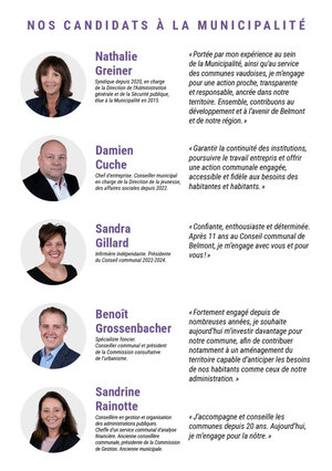Découvrez le programme de nos candidats à la municipalité