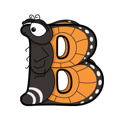Cartoon Monarch Butterfly | Alphabetimals.com