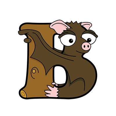 Cartoon Bat | Alphabetimals.com
