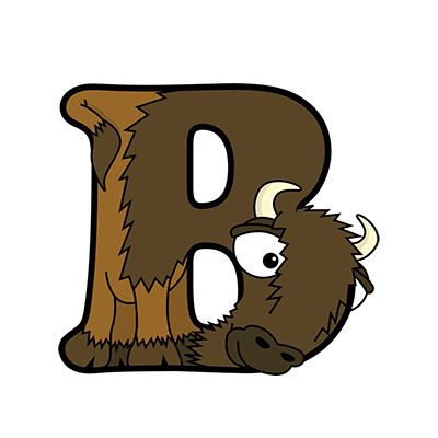 Cartoon Bison | Alphabetimals.com