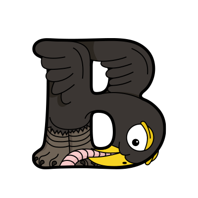 Cartoon Blackbird | Alphabetimals.com