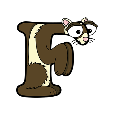 Cartoon Ferret | Alphabetimals.com