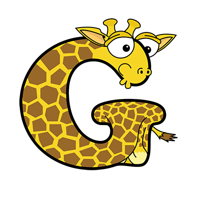 Cartoon Giraffe | Alphabetimals.com