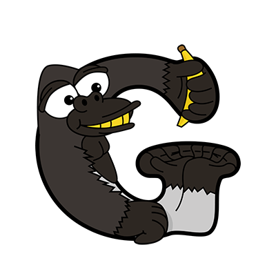 Cartoon Gorilla | Alphabetimals.com