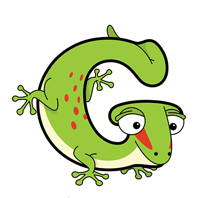Cartoon Gecko | Alphabetimals.com