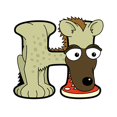 Cartoon Hyena | Alphabetimals.com