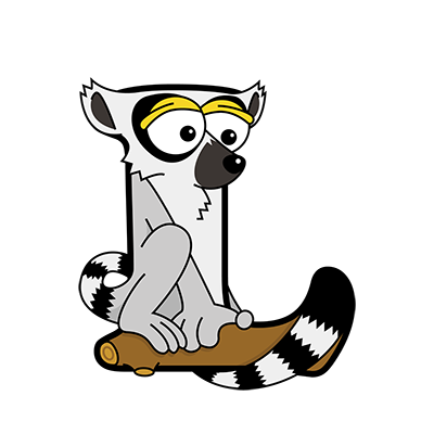Cartoon Lemur | Alphabetimals.com