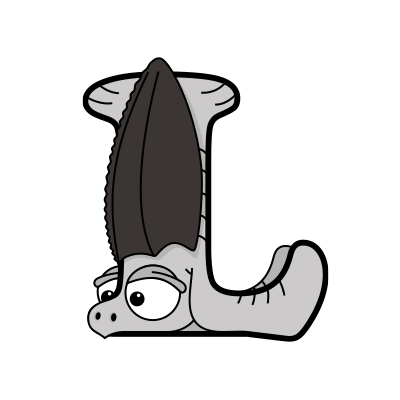 Cartoon Leatherback Sea Turtle | Alphabetimals.com