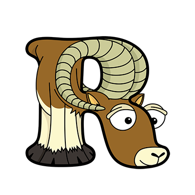 Cartoon Ram | Alphabetimals.com