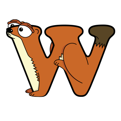 Cartoon Weasel | Alphabetimals.com