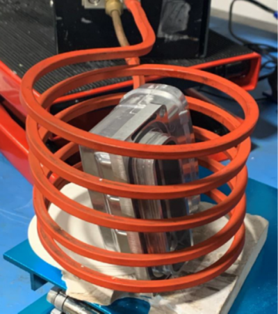 Helical Coil Preheating of cast iron before welding through camera
