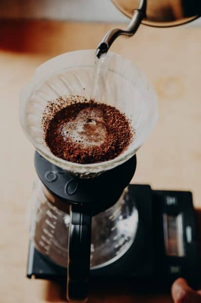 Using a gooseneck kettle for pour-over coffee