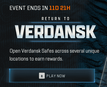 Return to Verdansk Event Screen and Trail Blazer Reward