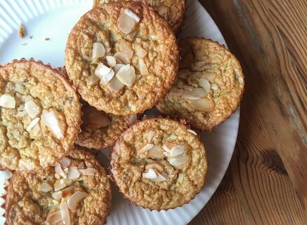 muffins banane crème de marrons amande