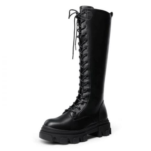 The Lace Up Knee High Boots
