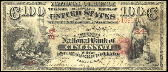 1863 $100 