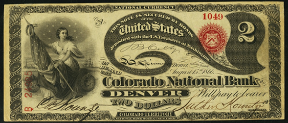 1863 Two Dollar Original Series National Bank Note