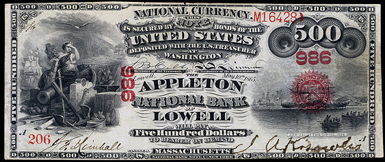 1875 Five Hundred Dollar National Bank Note