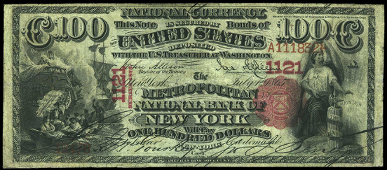 1875 One Hundred Dollar National Bank Note