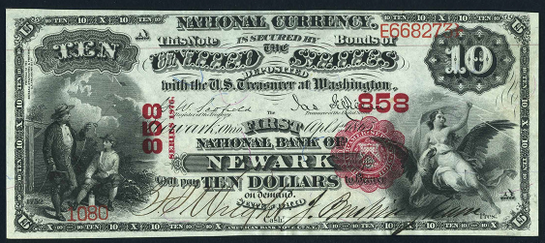 1875 Ten Dollar National Bank Note