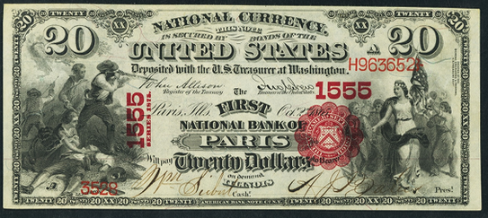 1875 Twenty Dollar National Bank Note