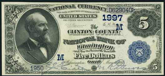 1882 $5 Date Back - Front