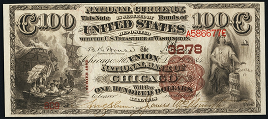 1882 \$100 Brown Back - Front