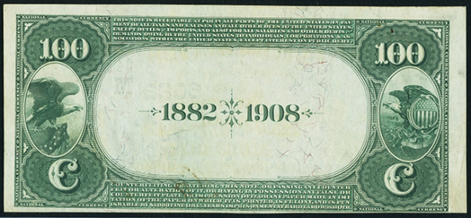 1882 \$100 Date Back - Back