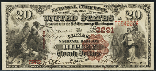 1882 $20 Brown Back - Front