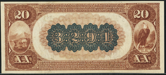 1882 \$20 Brown Back - Back