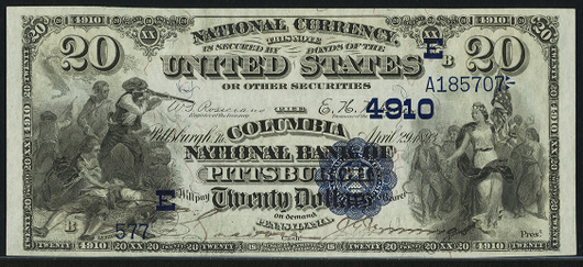 1882 \$20 Date Back - Front