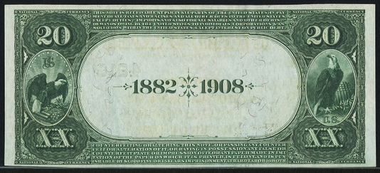 1882 $20 Date Back - Back