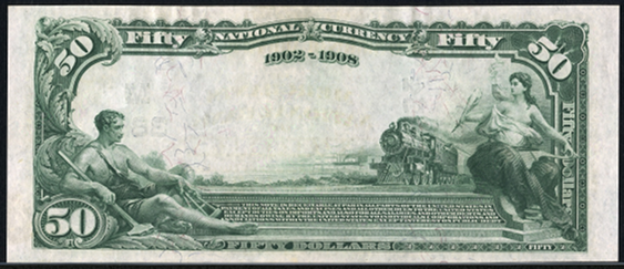 1902 \$50 Date Back - Back