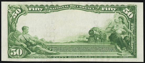 1902 \$50 Plain Back - Back