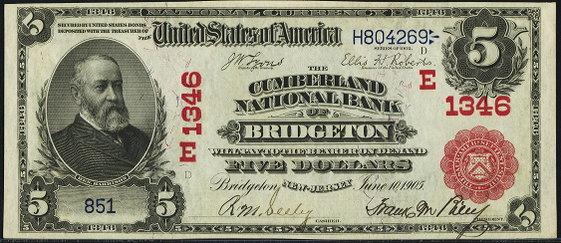 1902 \$5 Red Seal - Front