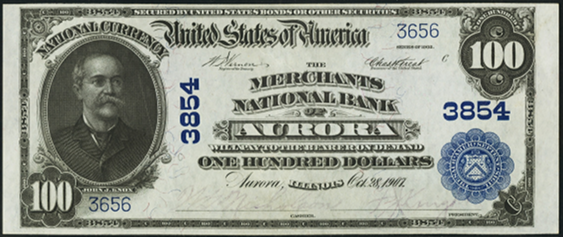 1902 \$100 Date Back - Front