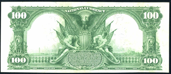 1902 $100 Plain Back - Back