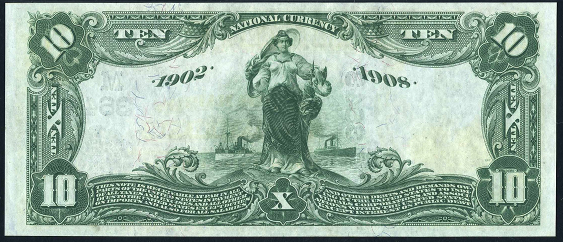 1902 \$10 Date Back - Back