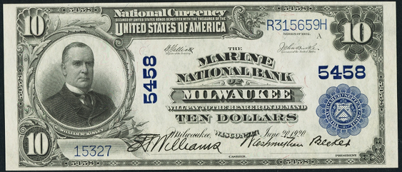 1902 \$10 Plain Back - Front