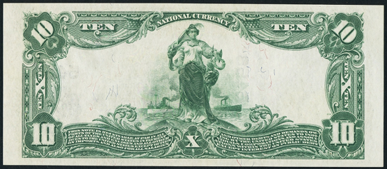 1902 $10 Plain Back - Back