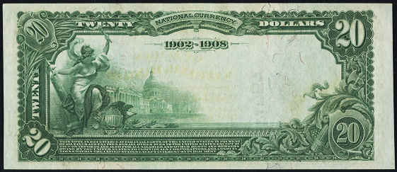 1902 $20 Date Back - Back