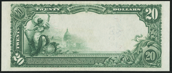 1902 $20 Plain Back - Back