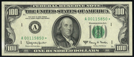 1969a One Hundred Dollar Federal Reserve Note